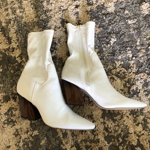 Faux Leather Pointed Boots